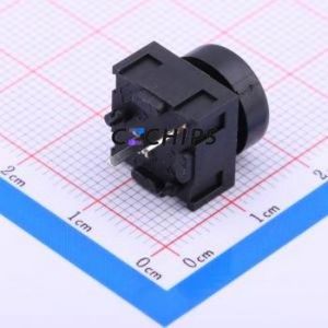 320.02E11.08BLK Tactile <b>Switch</b> Through hole Component (THT) <b>Switch</b> Single Pole Single Throw Round Button Through Hole 12.4mm - Product Image 2