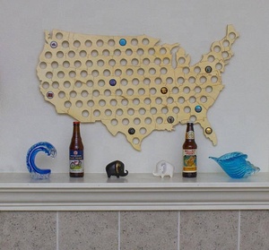 Support à bière en bois découpé, 50 États, pour tous types de bières du Texas, bois brillant, contreplaqué de bouleau clair, excellent cadeau pour la fête des pères - Product Image 1