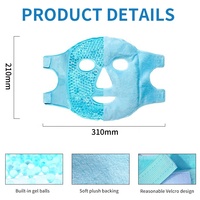 Masque facial en gel chaud et froid flexible en PVC HANERSHI 31x21cm pour la récupération des œdèmes postopératoires, le soulagement de la douleur et le soulagement du stress