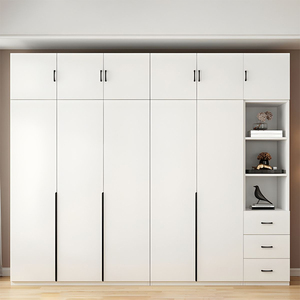 JEROME meuble moderne et classique pour chambre à coucher armoire à vêtements belle armoire haute en bois MDF blanc - Product Image 2