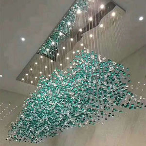 Suspensions lustre en vitrail créatif personnalisé pour hauts plafonds pour le département des ventes de villa d'hôtel - Product Image 2