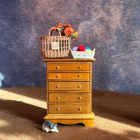 Ensemble de meubles décoratifs pour maison de poupée, 3 pièces, armoire à tiroirs en bois, table de chevet, combinaison de bureau décorative faite à la main