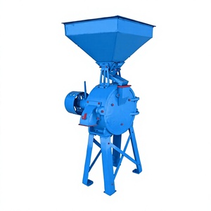 Moulin à farine industriel bleu avec moteur et trémie pour le broyage des céréales, capacité de 50 kg/h, conception économe en énergie, facile à utiliser - Product Image 1