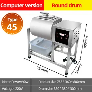 Stainless Steel Meat Vacuum Mixer Machine Meat Tumbling Chicken Marinating Machine Fully Automatic Meat Marinating Machine