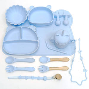 Nuevo Juego de Vajilla de Silicona Impermeable, Libre de BPA, para Bebés, Plato, Tazón, Cuchara, Tenedor, Babero, Regalo para Niños - Product Image 2
