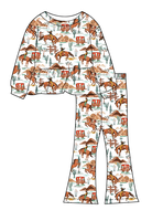 Offre Spéciale 2026 : Ensemble 2 Pièces Haut Peplum et Pantalon Évasé pour Bébé Fille – Imprimé Personnalisé, Pyjama Doux de Haute Qualité et Tenue Décontractée