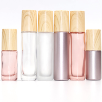 Bouchon en bois de haute qualité 10ml, huile essentielle en verre Rose, à utiliser avec un rouleau de pierres précieuses en cristal et un capuchon en or Rose