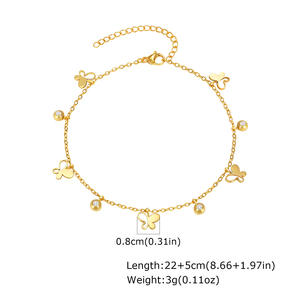 ग्रीष्मकालीन फैशन फूल क्रॉस क्राउन ज़िरकॉन पेलेंट नलेट स्टेनलेस स्टील गहने चेन आकर्षण टखट - Product Image 4