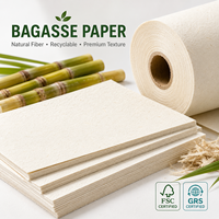 Papel de Pulpa de Fibra Natural, Papel de Caña de Azúcar para Carteras de Documentos, Folletos, Manteles Individuales, Forros de Cajones, Exportador de Papel de Bagazo de Caña de Azúcar