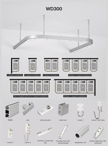 Rail de rideau médical en aluminium en forme de L, moderne, à simple rail, pour hôpitaux et salons de beauté - Vente directe - Product Image 2