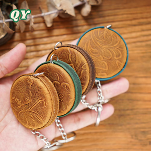 QY 150cm Retractable Tape Measure <b>Keychain</b> <b>Leather</b> Metric Ruler Keyring Sewing Tailor Fashion Designer Tool - Product Image 6