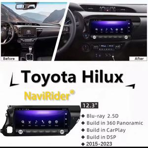 หน้าจอแอนดรอยด์ QLED ขนาด 12.3 นิ้ว สำหรับรถยนต์ Hilux ปี 2015-2021 เครื่องเล่นมัลติมีเดียในรถยนต์พร้อมระบบ DSP วิดีโอ GPS นำทาง สเตอริโอ รองรับ CarPlay - Product Image 1