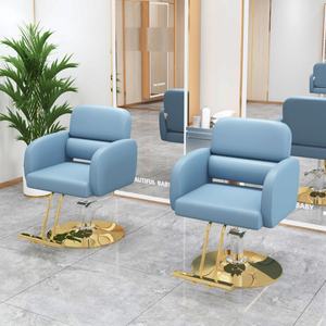 Chaise de salon de coiffure moderne pivotante réglable en gros, en cuir personnalisé, couleur acier inoxydable, tendance - Product Image 5