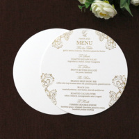 Tarjetas de Invitación de Boda Redondas Personalizadas con Papel Dorado para Invitados