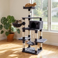 Arbre à chat en bois, sûr pour les enfants, avec des coins arrondis et des bords lisses