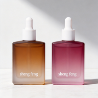 Flacon compte-gouttes en verre OEM personnalisé de 50 ml avec compte-gouttes hermétique pour sérum nettoyant visage, marque privée, soins personnels haut de gamme