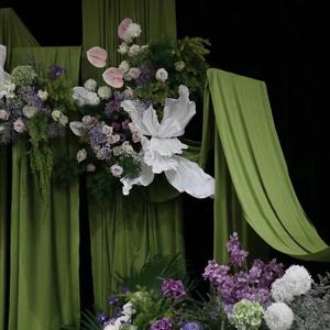 Style chinois salle de mariage scène plafond flottant Tulle rideau décoration tissu élastique décorations de mariage avec mariage Tulle - Product Image 2