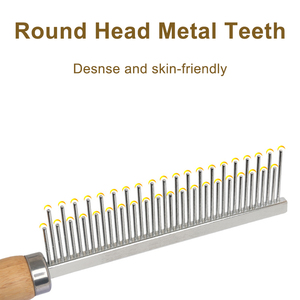 أسنان معدنية طويلة وقصيرة ، مشط إبرة معدنية للحيوانات الأليفة ، مشط الكلب ، مشط ، مشاط جمال القطط - Product Image 2