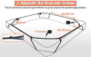 BDSM Bed Bondage Collection <span class=keywords><strong>4</strong></span> esposas totalmente ajustables y <span class=keywords><strong>4</strong></span> cordones Bondage <span class=keywords><strong>Gear</strong></span> y accesorios productos para adultos al por mayor - Product Image 4