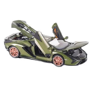 Nuova fabbrica 1:24 porta aperta tirare indietro lega diretta modello sportivo auto giocattolo bambino neonato militare W/luce e musica