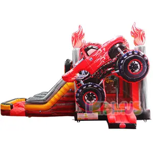 Best price fire fighting truck inflatable bouncer commercial bounce house combo bouncy castle jumping castle slide for adults