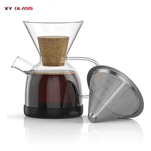 United Design High Borosilicate V60 Nấu Ăn Nhiệt Glass Pour Over Coffee Pot