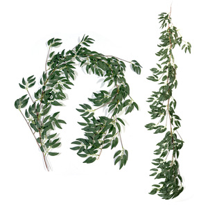 Guirlande artificielle de feuilles de saule 100cm 200cm, décoration murale intérieure pour mariage, verdure hautement réaliste - Product Image 1