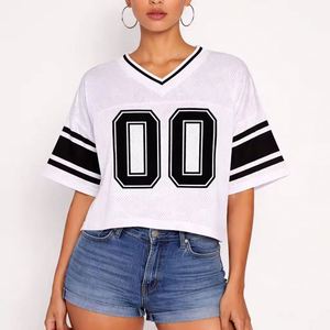 Maillot de football américain vintage personnalisé pour femme, en maille respirante, coupe courte, en polyester, avec sublimation - Product Image 1