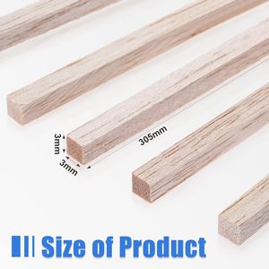 ไม้ <span class=keywords><strong>Balsa</strong></span> ขนาด1/8x1/8x12นิ้วไม้แข็งทรงสี่เหลี่ยมแผ่นไม้ที่ยังไม่เสร็จสำหรับการขึ้นรูปงานฝีมือแบบ DIY - Product Image 5