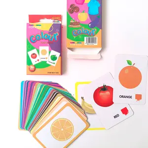Cartões flash quentes para crianças cor forma carta educação 36 pcs prática reutilizável cartões material segurança papel caixa