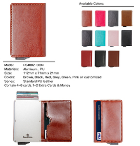 CardHoda Genuine Leather RFID Blocking Card Holder Short Fold Closure Unisex Minimalist <b>Wallet</b> with <b>Metal</b> Lining - Product Image 3