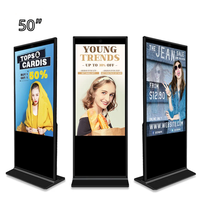Vente en gros d'écrans publicitaires LCD interactifs tactiles d'intérieur de 50 pouces, écrans numériques publicitaires sur pied