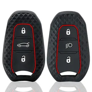 Coque de protection en silicone pour clé de voiture Peugeot 308 408 508 2008 <span class=keywords><strong>3008</strong></span> 4008 5008 et Citroën C4 C5 C6 C3-XR – Accessoires - Product Image 1