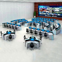 Console de surveillance du centre de commande LED, bureau en métal, poste de travail avec peinture au four pour table d'opérations