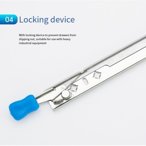 Serrure de montage latéral télescopique à glissière de tiroir à canal à roulement à billes en plastique robuste pour armoires à manger extérieur - Product Image 6