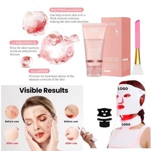 Masque facial LED de luminothérapie coréen, lumière rouge et crème peel-off, masque facial en cristal, masque de nuit PDT, masque au collagène - Product Image 5
