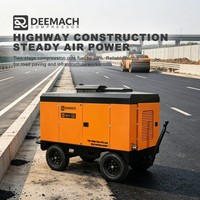 Compresseur d'air mobile à vis entraîné par moteur DEEMACH, 14/17 bars, 600/706cfm, pour applications minières, fonctionnant en conditions multiples