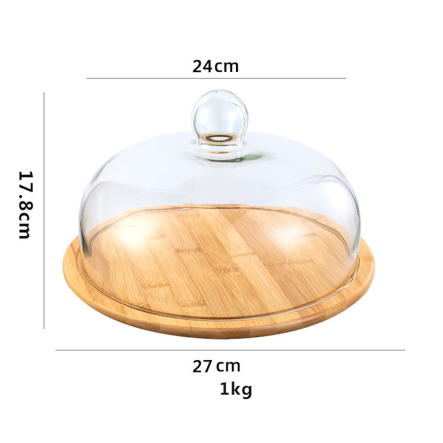 Vassoio Per Torte In Legno Con Coperchio In Vetro – Alzata Per Dessert, 20,8 Cm, Per Feste E Matrimoni