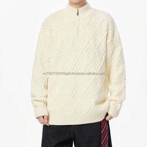Pull mi-zippé pour homme automne-hiver 2026, mode adolescente, pull en tricot assorti à toutes les tenues - Product Image 1