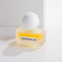 Flacon de parfum pour femme en verre vide personnalisé unique, rectangulaire, givré, 15 ml, avec bouchon rond