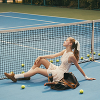 Femme écologique lavable Vintage inspiré blanc dentelle robe de Tennis élégante robe de soirée sans manches O cou évasé ourlet nœud