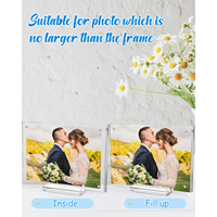 Cadre photo en acrylique magnétique double face transparent 4x6 personnalisé avec support d'affichage pour la maison ou le bureau