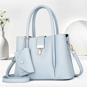 Minimalist <b>Pink</b> Color Handbag <b>Purse</b> Set Luxury PU Leather Tote Bag for Woman - Product Image 3