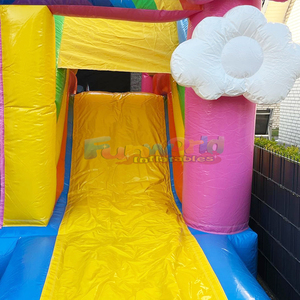 Castillo inflable comercial con tobogán, diseño de unicornio, para fiestas infantiles. - Product Image 6