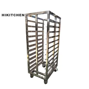 China Manufaktur Double-Line Tray Gewerbliche Küche Edelstahl Bäckerei Trolley Cart Mit Preis