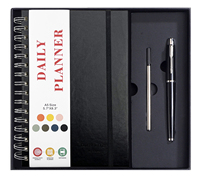 Ensemble de carnet à spirales relié en couverture rigide A5 personnalisé avec stylo, logo d'entreprise personnalisable, cadeau d'affaires idéal