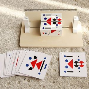 Jeu de puzzle éducatif en bois avec miroir et cubes pour l'apprentissage des formes géométriques et de la pensée spatiale - Product Image 6