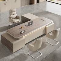 Bureau de direction moderne de luxe haut de gamme pour PDG, table de bureau administrative, tiroir supérieur en bois écologique et PVC, usage commercial