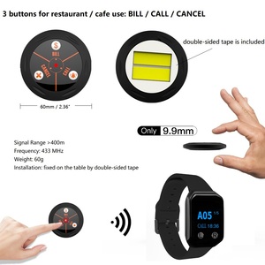 Sistema de Llamada Inalámbrico para Restaurantes BYHUBYENG, Reloj Impermeable, Comunicación FSK de Largo Alcance, Garantía de 12 Meses, Opciones en Negro/Rojo - Product Image 3