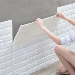 Venta al por mayor 70*77cm <span class=keywords><strong>blanco</strong></span> 3D <span class=keywords><strong>ladrillo</strong></span> pared pegatina impermeable XPE espuma <span class=keywords><strong>vinilo</strong></span> <span class=keywords><strong>papel</strong></span> pintado Peel Stick a prueba de humedad para Baño - Product Image 4